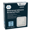 MED PRIDE Waterproof Silicone 6'' X 6'' Foam Wound Dressing (10-Count) Sterile, Adhesive Border | Home or Emergency Healing Support | Partial or Shallow Drainage Coverage