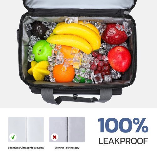 Maelstrom Portable Collapsible Soft Cooler Bag – 24/30/60 Cans Double-Deck Leakproof Ice Chest for Beach, Camping & Grocery (Black, 24 Can)