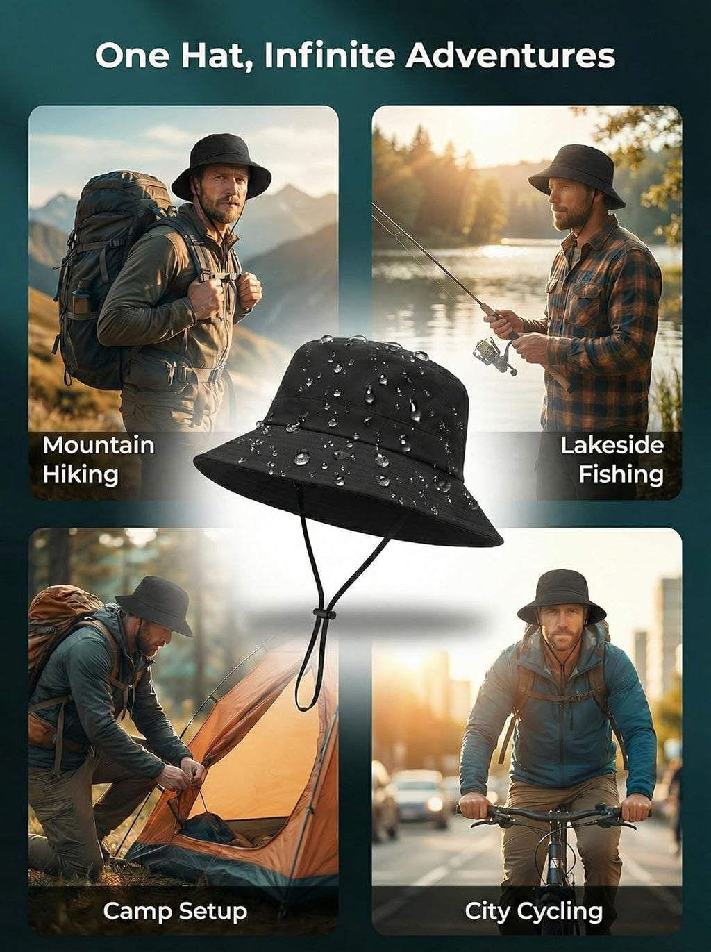 Skiennix Waterproof Bucket Hat - Quick Dry Sun & Rain Protection | Lightweight & Packable Outdoor Hat