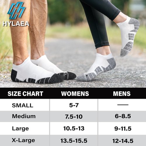 Hylaea Low Cut Socks for Running Sports Athletic Walking Golf Tie-dyed Pattern No Show Compression 3 Pairs Black Grey White Large