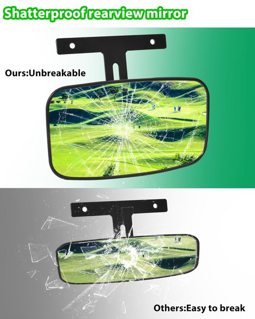 SLORIMOD Extra Wide Center Rear View Mirror for EZGO Golf Cart Yamaha Club Car, Universal Extra Wide Panoramic Interior Center Convex Rearview Mirror with 360° Adjustable for E-Z-GO Golf Cart