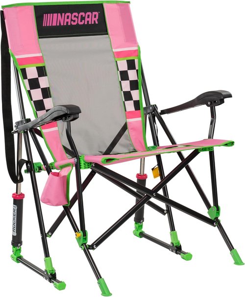 GCI Outdoor Rocking Camping Chair - Portable Folding Design with Armrests & Drink Holder | Pink