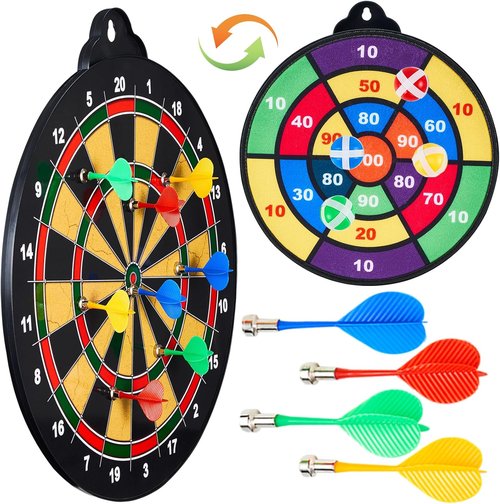 Hello Papaya Magnetic Dart Board - Fun Family Game with 12 Magnetic Darts & 12 Sticky Balls | Perfect for Kids 3-12
