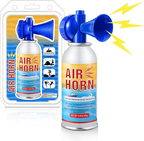Large Air Horns 3.5oz - 122dB Loud Marine Safety Horns | Ideal for Boating, Camping & Hiking