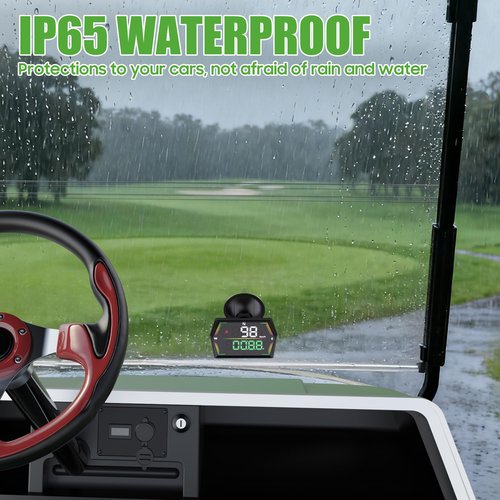 10L0L Golf Cart GPS Speedometer, HUD Digital Display with MPH/KMH, Compass Overspeed Alarm Fatigued Driving Alert, Auto Brightness, Plug & Play Universal for Yamaha, EZGO, Club Car & All Vehicle