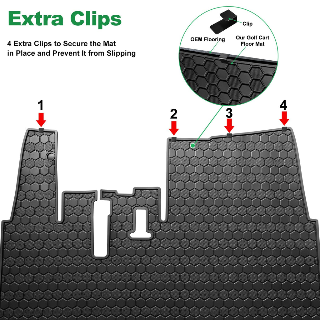 Yamaha Drive2 Golf Cart Floor Mat, Full Coverage Golf Cart Floor Mat Replacement for Yamaha Drive2 Models Only (2017-2023) and UMAX Rally 4x4-Black Trim