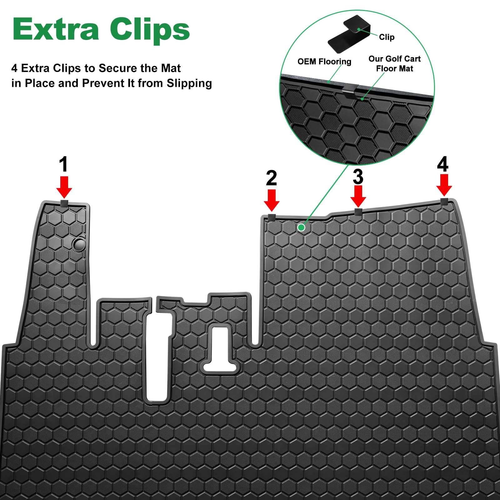 Yamaha Drive2 Golf Cart Floor Mat, Full Coverage Golf Cart Floor Mat Replacement for Yamaha Drive2 Models Only (2017-2023) and UMAX Rally 4x4-Black Trim