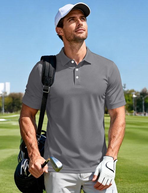 MAGCOMSEN Men's Polo Shirt - Quick Dry Casual Short Sleeve Golf T-Shirt | Outdoor Performance Jersey