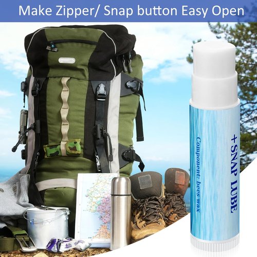 BBTO Snap and Zip Wax | Zipper Lubricant Stick for Boats, Tents, Backpacks & Drysuits