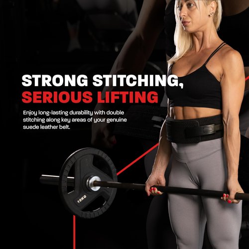 Hawk Sports Weightlifting Belt for Men and Women, 10mm x 4" Genuine Leather Lever Belt for Bodybuilding, Perfect for Deadlifting, Powerlifting, and Squats - Medium, Black