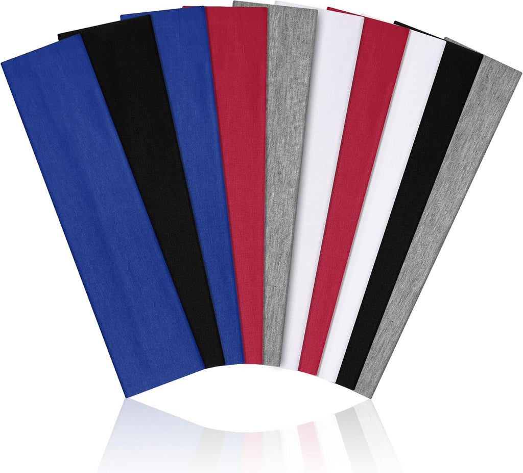 Skiennix 10 PCS Headbands - Non-Slip Cotton for Sports & Outdoor Activities | Perfect for Running, Yoga, Gym