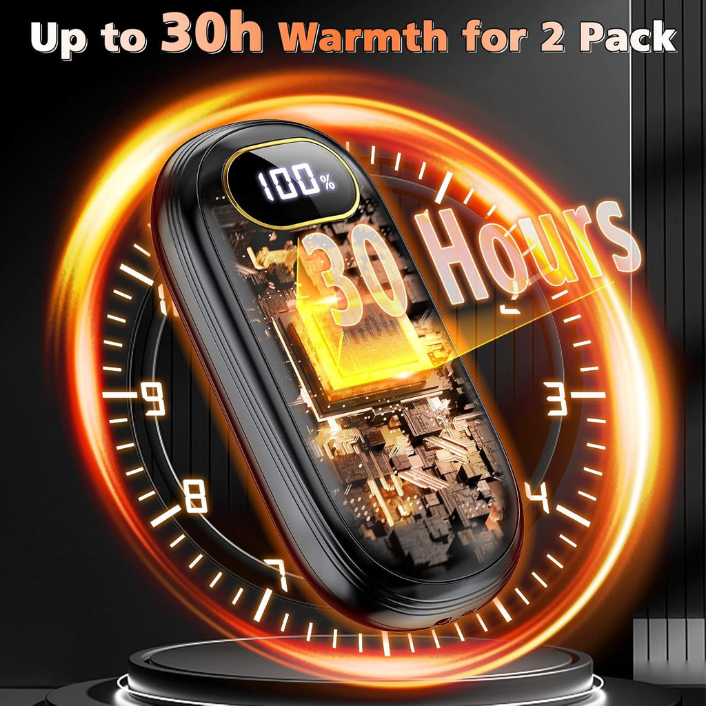 Skiennix Hand Warmers Rechargeable - Dual-Sided Heating for 15 Hours | LED Display & Flashlight, Perfect for Hunting & Gifts