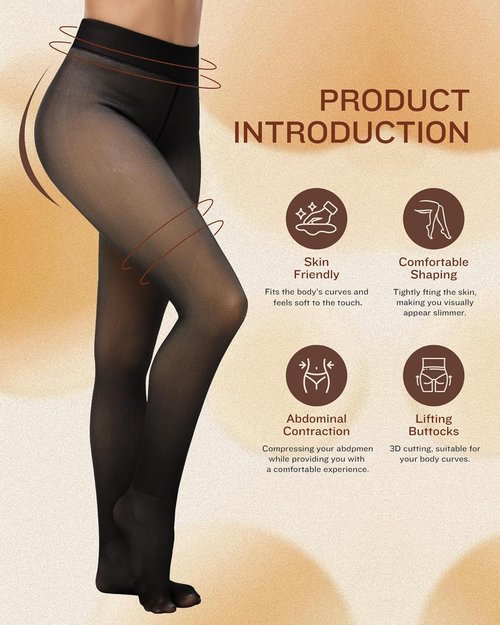 CHRLEISURE Women's Fleece Lined Tights - Warm & Cozy Thick Winter Leggings for Ultimate Comfort