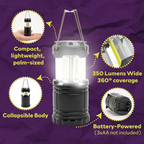 ATack LED Camping Lantern - Portable Battery-Powered Flashlight | 4-Pack for Emergencies & Outdoor Use