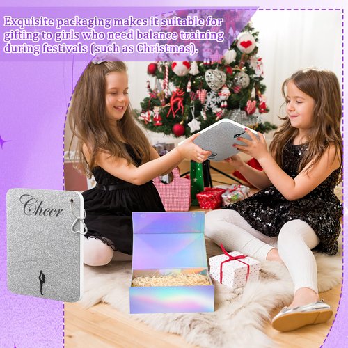 Seenelling Cheer Flyer Stand Training Board, Cheerleading Balance Trainer for Flyer Practice, Non Slip Cheer Training Equipment for Gym or Home(White)