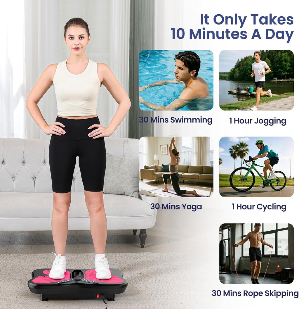 Skiennix Vibration Plate Exercise Machine - Full-Body Weight Loss & Lymphatic Drainage | 400 Lbs Capacity, 200 Adjustable Speeds