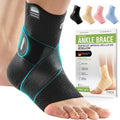 Skiennix Ankle Brace - Compression Support for Plantar Fasciitis Relief | Removable Fishnet Strap, Black 3XL