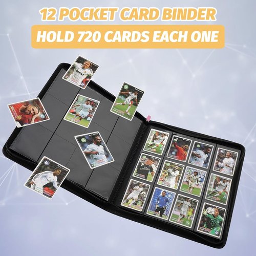 GERMUN Trading Card Binder - Premium 12 Pocket Album for 720 Cards | Double-Sided Holder in Pink