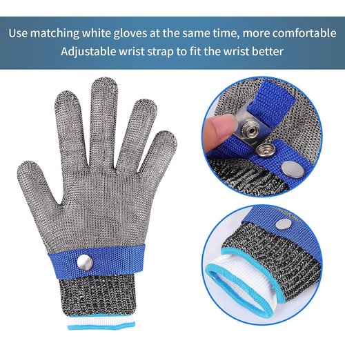 Herda Level 9 Cut Resistant Gloves - Chef Safety Gloves for Meat Cutting & Oyster Shucking | Size M