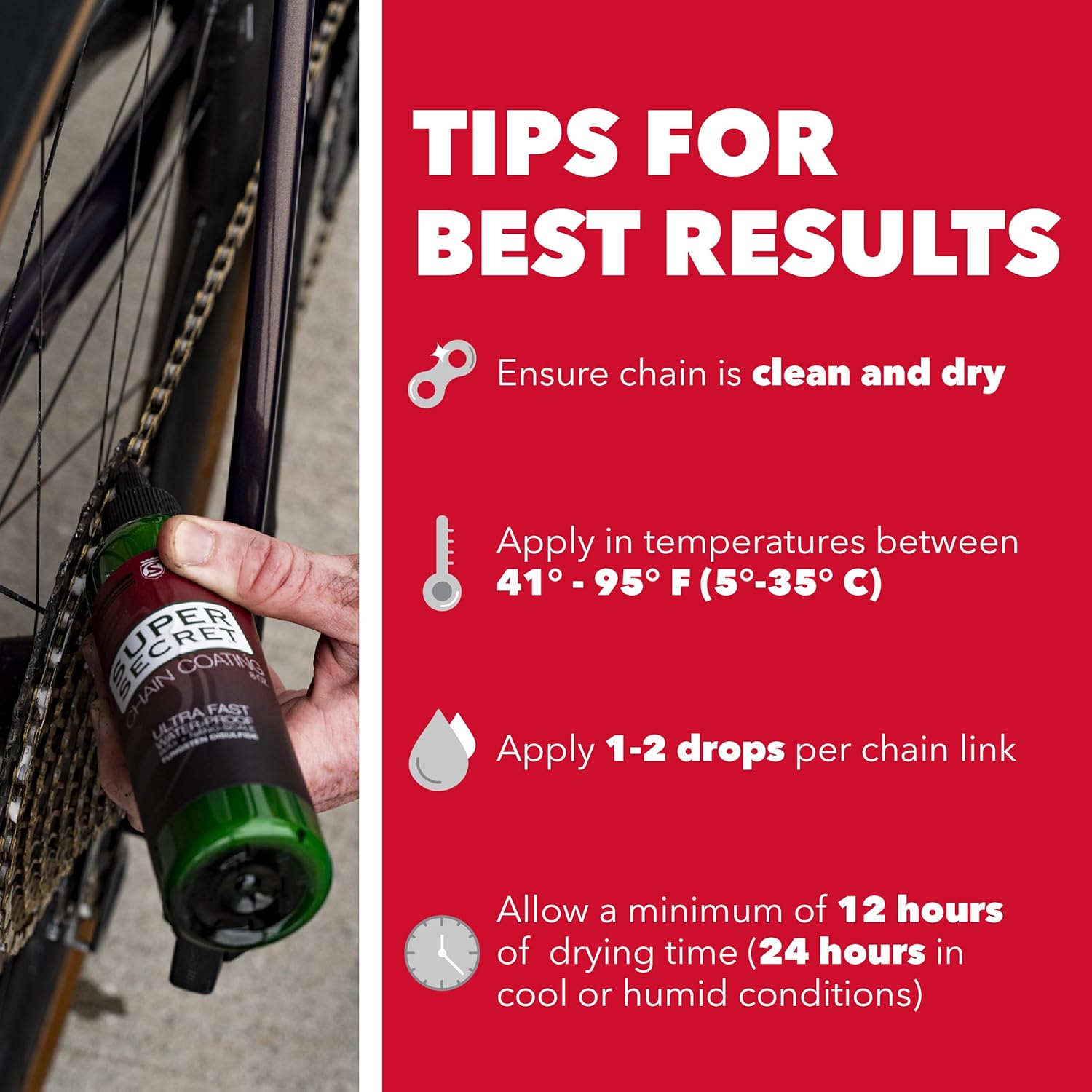 SILCA Super Secret Bike Chain Lube - Ultra Fast Liquid Wax for Smooth, Silent Performance | All-Weather Friction Reduction