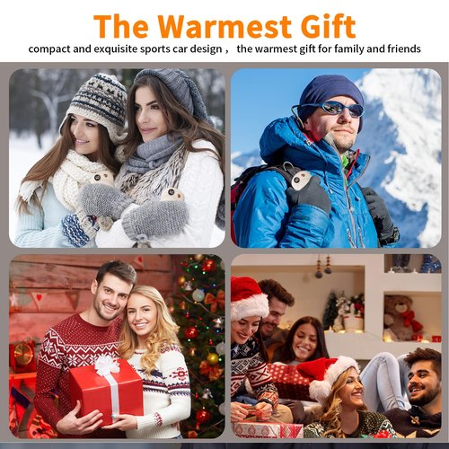 HONEYYEAR Hand Warmers Rechargeable 2 Pack, 10000mAh Electric Hand Warmers, Reusable Portable Pocket Heater, LED Display & 3 Levels, Gifts for Christmas, Outdoor, Golf, Travel, Hunting, Camping