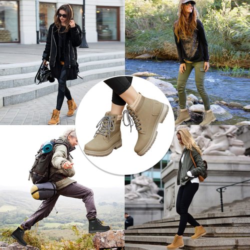 sofysofy Women Work Boots - Waterproof Hiking Outdoor Lightweight Construction Comfortable