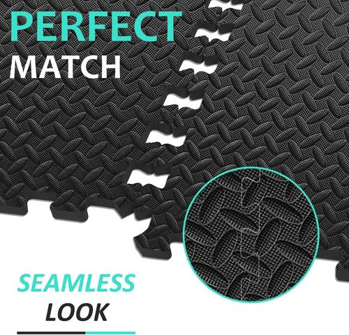BEAUTYOVO Interlocking Foam Gym Mats - 24'' x 24'' EVA Tiles for Protective Flooring