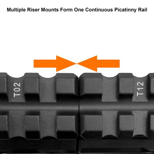 UTG Leapers MT-RSX5L Inc., UTG Super Slim Picatinny Riser Mount, 1/2" Height, 13 Slots, black
