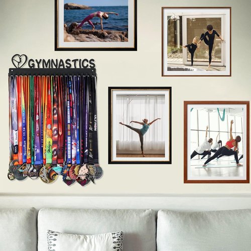 Goutoports Medal Holder Display Hanger - "She Believed She Could" Personalized Wall Hanger | Sturdy Black Steel for Over 60 Medals