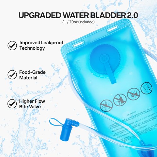 EVERFUN Insulated Hydration Water Backpack 18L with 2L Bladder Rain Cover, Hydro Pack Bag Daypack with Storage for Women Men Hiking, Cycling, Skiing, Running, Festivals