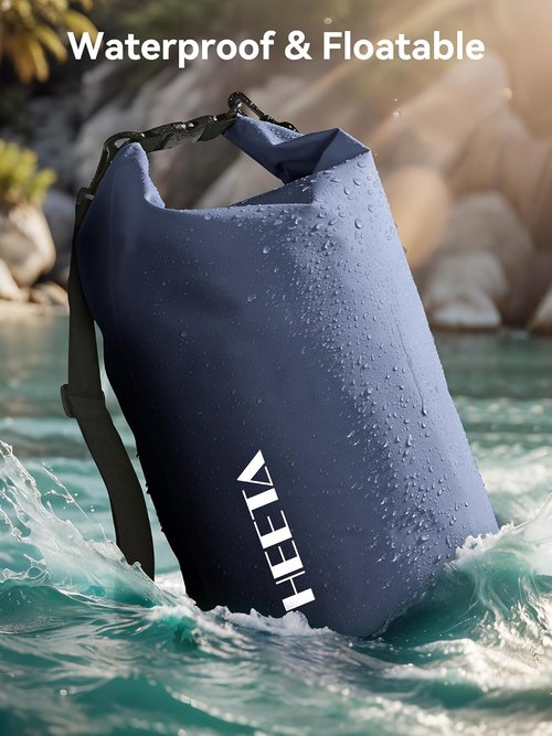 HEETA Waterproof Dry Bag - Lightweight Roll Top Storage Backpack with Emergency Whistle | 5L/10L/20L/30L/40L for Travel, Kayaking, Camping