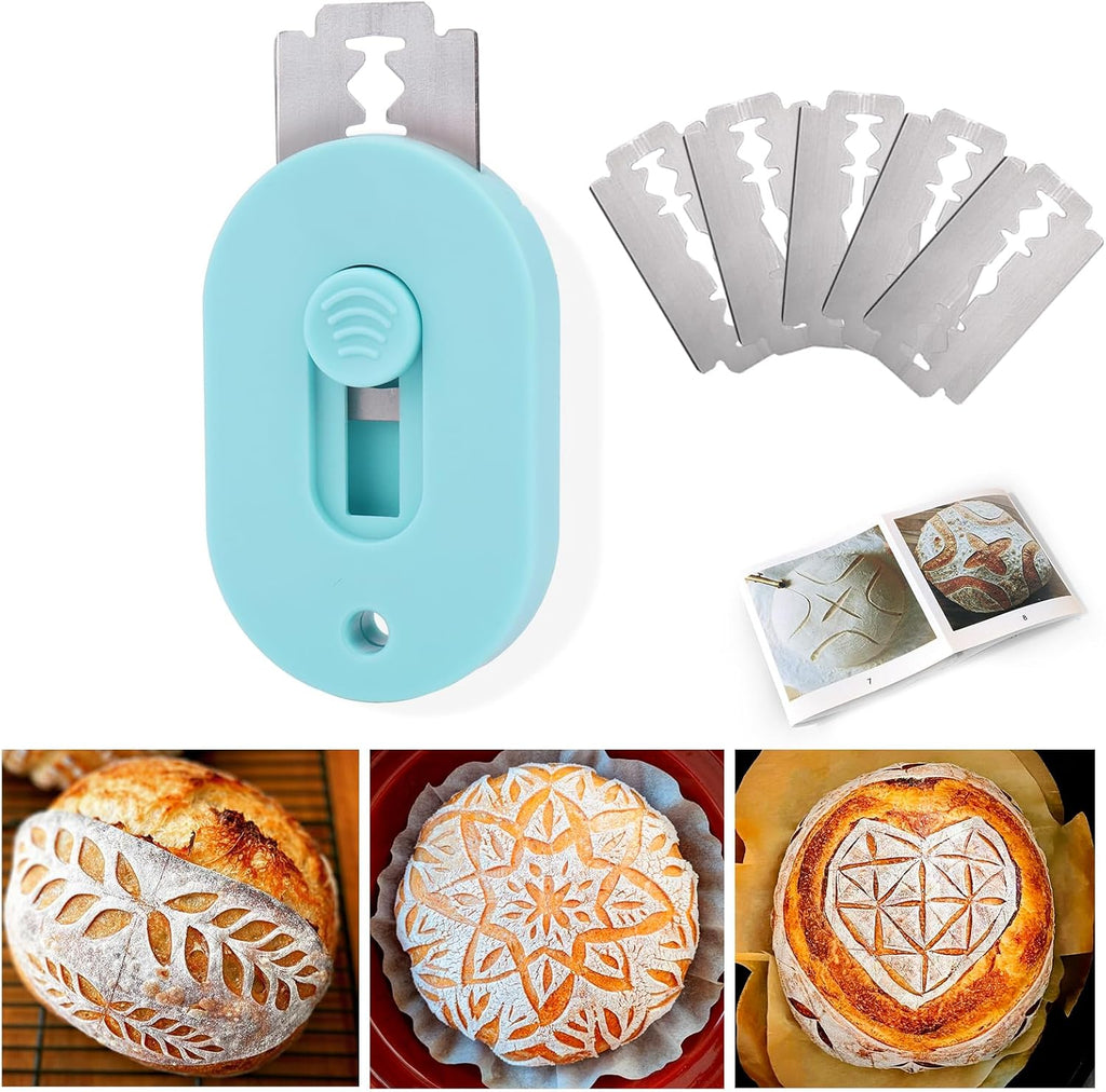 XANGNIER Bread Lame Dough Scoring Tool - Extractable & Magnetic with 5 Razor Blades | Perfect for Sourdough Baking