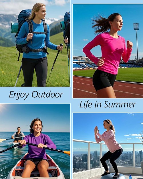 Isnowood Women's Long Sleeve Sun Protection Shirt - UPF 50+ UV Rash Guard for Outdoor Activities