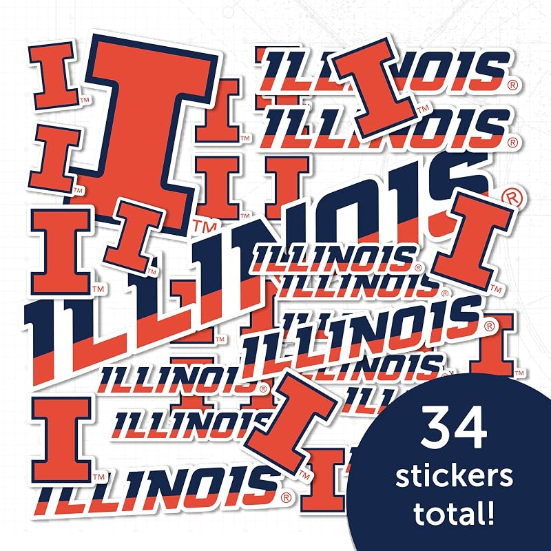Desert Cactus Illinois Illini Sticker Sheet 8.5 x 11 - Official Licensed Vinyl Decal
