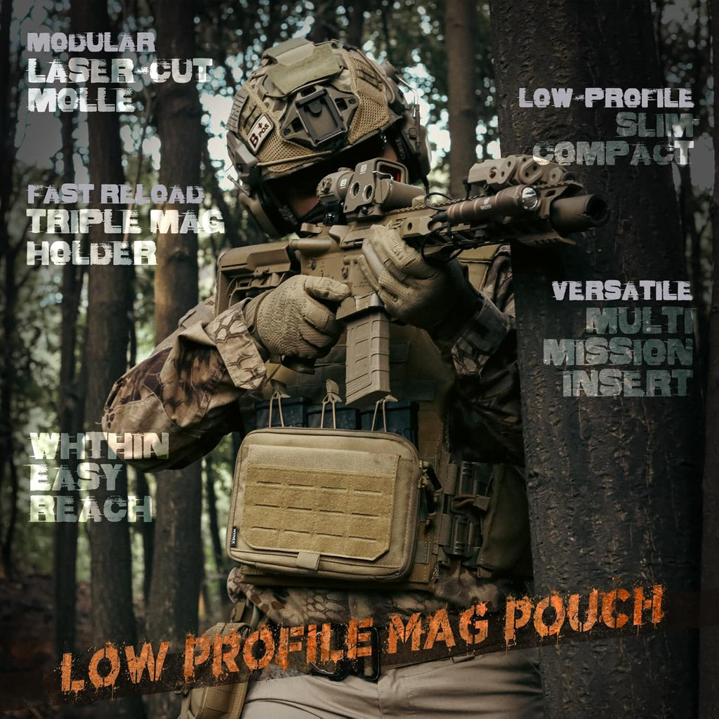 WYNEX Tactical Utility Tool Pouch - Kangaroo Style Molle Admin Organizer with Mag/Zipper Strip Insert