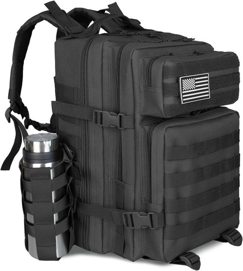 Highland Assault 45L Tactical Backpack - Large Army Pack for Outdoor Camping & Hiking | Black