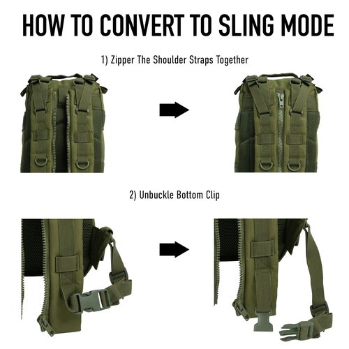 Rothco Convertible Medium Transport Pack – Tactical Backpack Outdoor Hiking MOLLE Bag