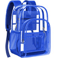PAMANO Clear Backpack, Heavy Duty Transparent with Reinforced Bottom See Through Backpack for College, Travel, Workplace Security, Blue