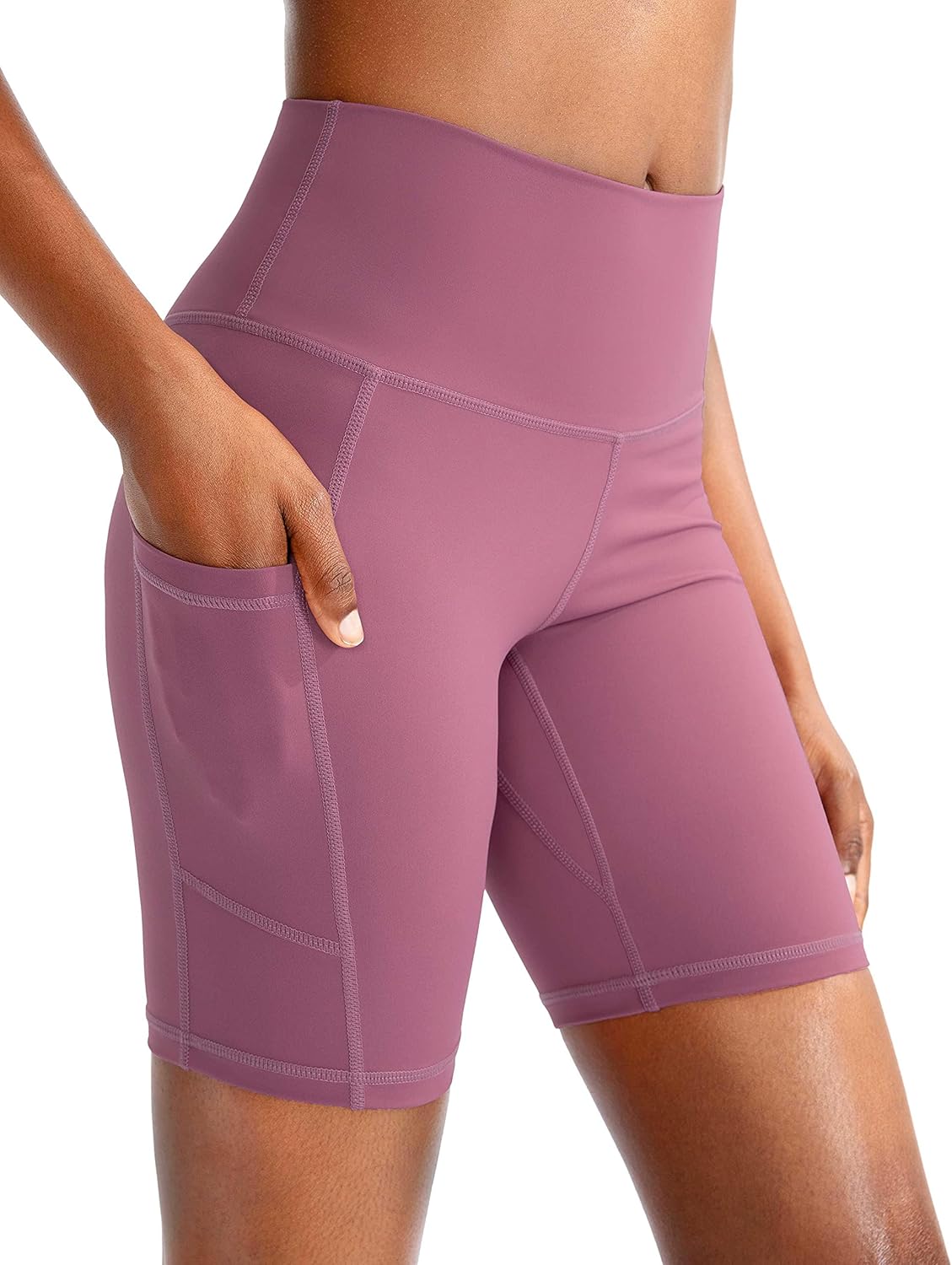 Soothfeel Women's High Waist Yoga Shorts - Tummy Control with Side Pockets | 5" & 3" Options