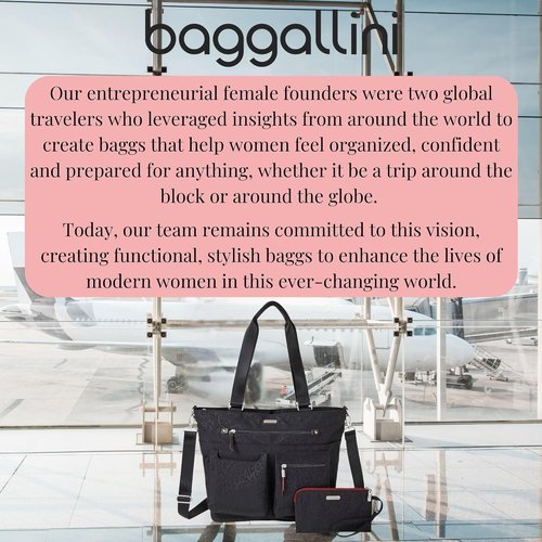 Baggallini Any Day Tote - Stylish Tote Bag with RFID Phone Wristlet for Secure Travel