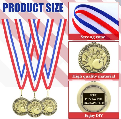 Gold Medals by [Brand Name] - 36 Pcs 2'' Sports Awards with Ribbons | Perfect for Volleyball, Football & More