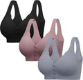 Skiennix Seamless Bras for Women - Front Closure Comfort Support Bralettes for Mastectomy Recovery | 1 or 3 Pcs