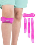 KARM Kids Knee Brace Strap - Osgood Schlatter Knee Brace Youth for Kids, Child - Patellar Tendon Support Patella Band for Pain, Sports, Basketball with 3 Length Adjustable Straps (Single, Pink)