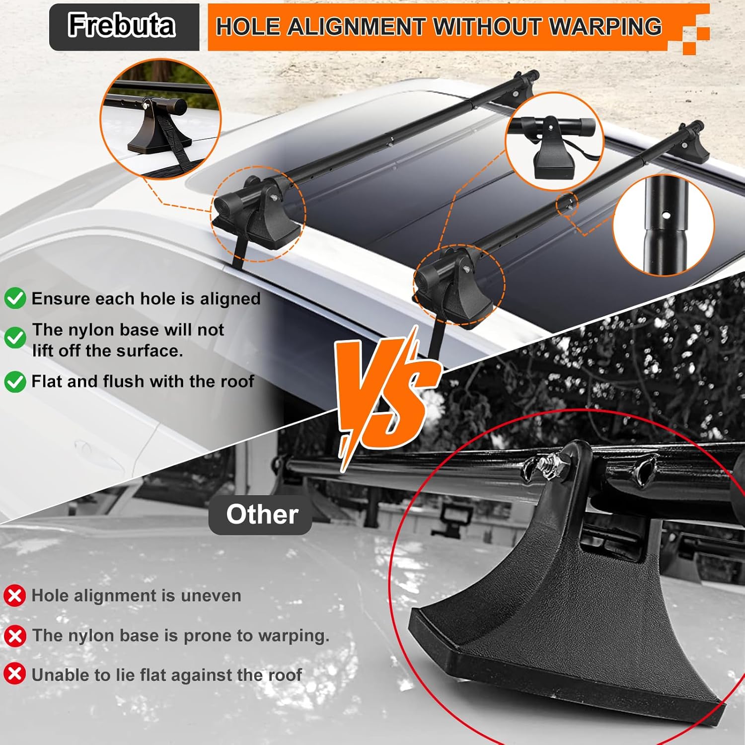Skiennix 48in Car Roof Rack Cross Bars - Heavy-Duty Luggage Carrier for Compact Cars | 220lbs Capacity