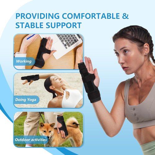 joingood Pinky Finger Splint, Boxer Fracture Splint, Metacarpal Splint for 4th or 5th Finger, Finger Splint for Broken Finger Trigger Finger Arthritis Tendonitis,Fits for Left & Right Hand(Mesh,S/M)