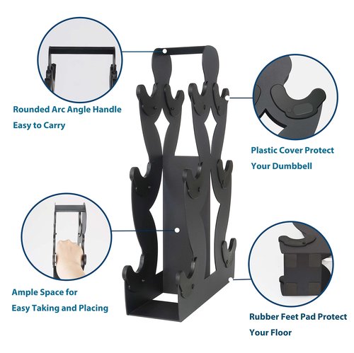 Dumbbell Storage Rack Weight Organizer Rack Only for Home Gym Weight Rack No need Assembly (3-Tier)