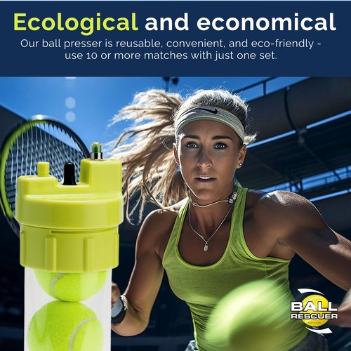 BALL RESCUER: Tennis and Padel Ball Life Extender – Converts Standard Tennis Ball Containers to a 30 psi Ball Pressurizer – Without Pump/Without Maintenance Pack