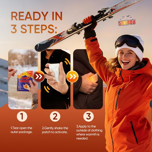 Soupou Hand Warmers Disposable 30pcs, Up to 13 Hours of Heat Body Warmers, Air Activated Bulk Hand Warmers for Women Men, Gifts for Christmas, Golf Hunting Camping Essentials, Winter Accessories