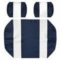 Seat Cover Replacement for Pre-2000 Club Car DS Golf Cart - Front Bench Seat - Premium Marine Vinyl - 5 Panel Stitching - Staple On Installation - Two-Tone Golf Cart Seat Covers (Blue & White)