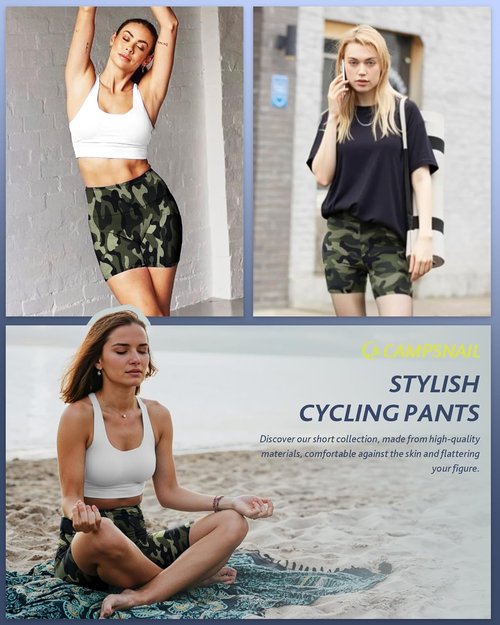 CAMPSNAIL Biker Shorts for Women - High Waisted Tummy Control with Pockets | Available in 3"/5"/8" Sizes